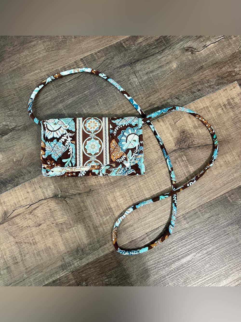 Vintage Vera Bradley “Java Blue” Wallet Crossbody Purse